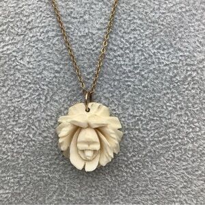 Vintage Carved Rose Pendant